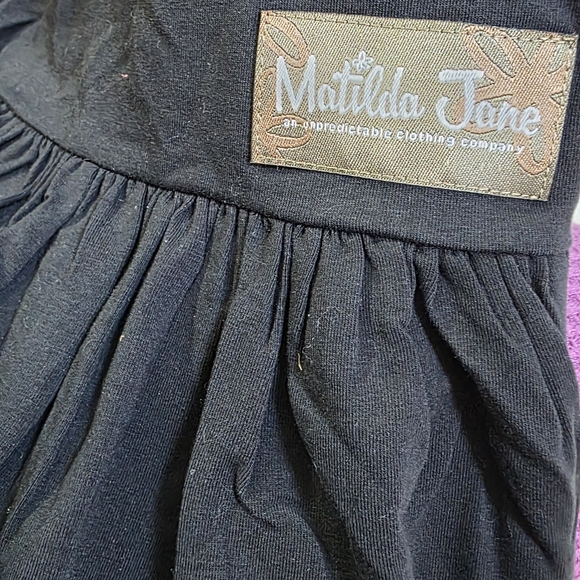 Matilda Jane Black Ruffle Crop Pants Stretch Sz Large New - Picture 4 of 7